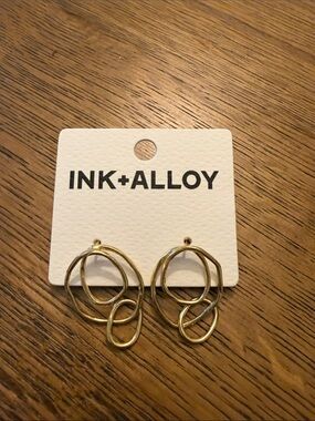 Ink + Alloy Gold Loop Drop Earrings